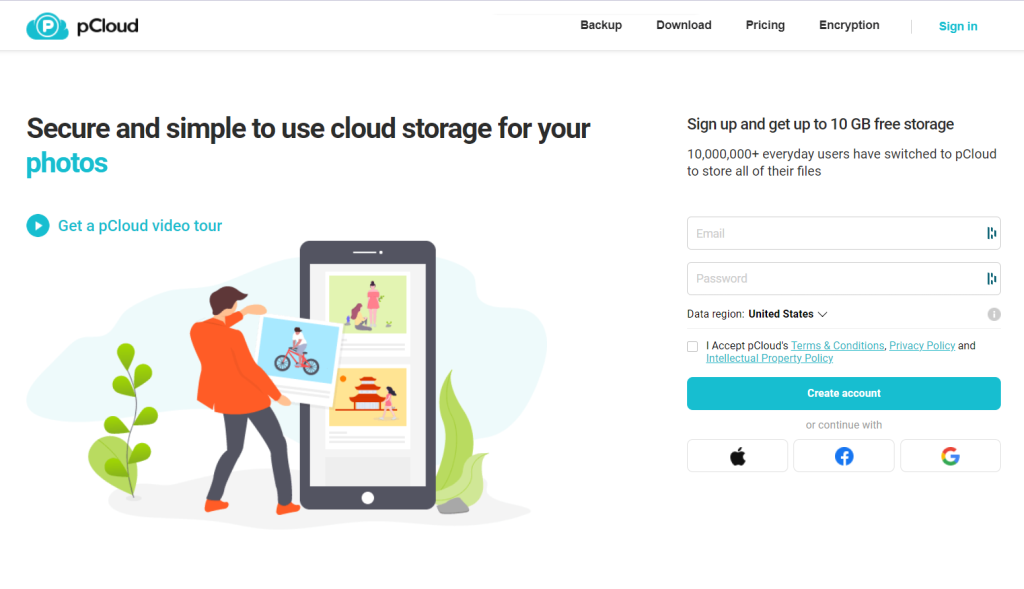 pCloud partage de fichiers